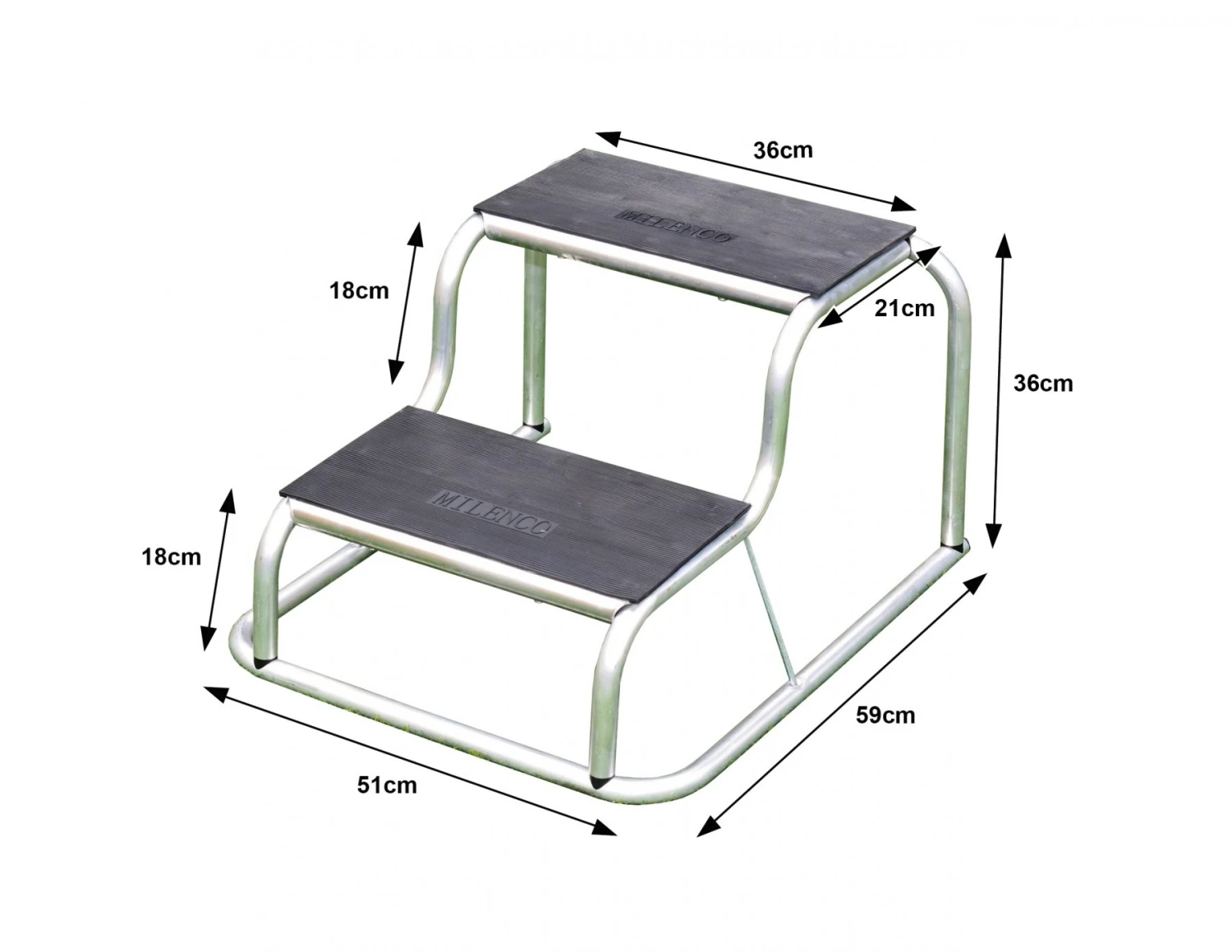 Milenco Aluminium Rubber Top Double Step 2 Milenco Aluminium Rubber Top Double Step - Image 2