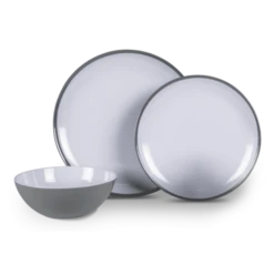 Kampa Fog Grey 12 Piece Melamine Set