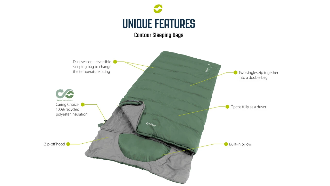 Outwell Contour Lux XL Sleeping Bag 3 Outwell Contour Lux XL Sleeping Bag - Image 3