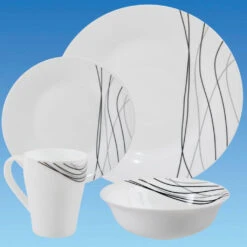 PLS Horizon Streak 16 Piece Opalware Dinner Set