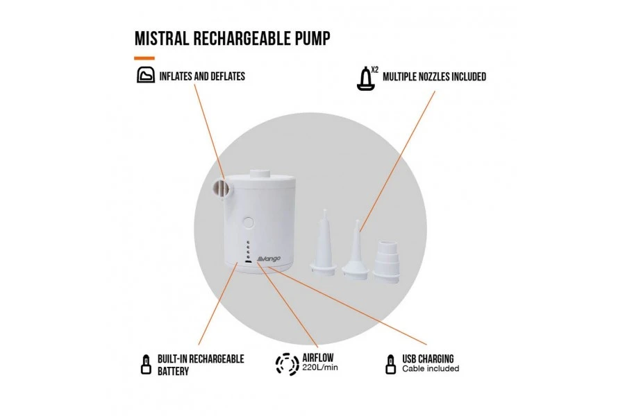 Vango Mistral Rechargeable Pump 2 Vango Mistral Rechargeable Pump - Image 2