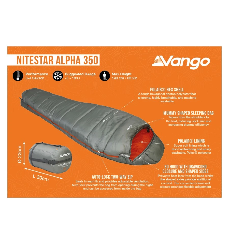 Vango Nitestar Alpha 350 Sleeping Bag 5 Vango Nitestar Alpha 350 Sleeping Bag - Image 5